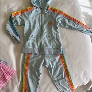 Colorful Striped Tracksuit with Star Patch